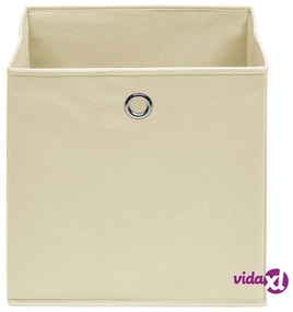 vidaXL Scatole Portaoggetti con Coperchi 10pz Crema 32x32x32cm Tessuto