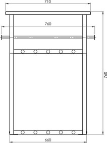 Attaccapanni da parete bianco/di colore naturale in metallo con scaffale 76 cm Rizzoli – Spinder Design