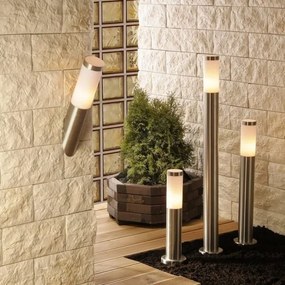 Lampada da parete esterna dimmerabile a LED LIVIA 1xE27/6W/230V IP44, finitura argento