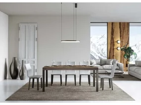 Tavolo everyday Allungabile piano Noce 90x160 Allungato 264 telaio Antracite