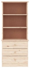 Libreria con cassetti alta 60x35x142 cm legno massello di pino