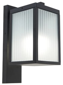 Lanterna da parete smart per esterni nera con vetro a coste incl. WiFi A60 - Charlois