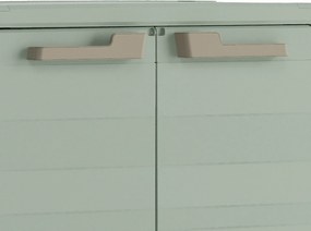 Armadio da Giardino 2 Ripiani 80x44x100 cm Keter Planet Outdoor Basso Grigio e Verde...