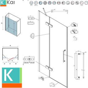 Porta doccia 150cm battente e 2 fissi colore bianco | KT6000B - KAMALU