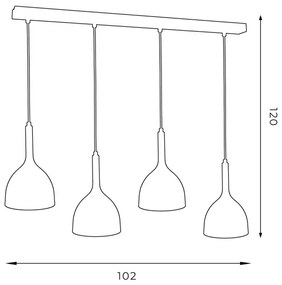 Lampadario a sospensione con filo NOAK WOOD 4xE27/60W/230V bianco/legno
