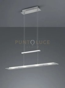 Milos sospensione led 20w 2200lm, 3000k rettangolare acciaio l. 80cm