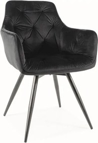 Sedia in velluto nero Mango Blu19