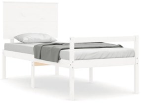 Letto per Anziani Bianco Testiera Small Single Legno Massello