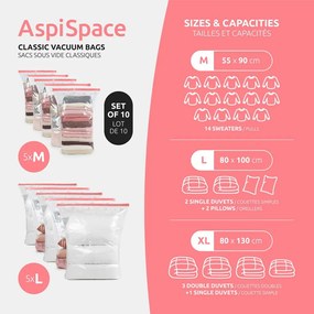 Sacchetti per il vuoto in set da 10 pezzi Premium Valve L - Compactor