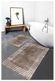 Set di tappetini per il bagno marroni in velluto 2 pz 60x100 cm – Mila Home