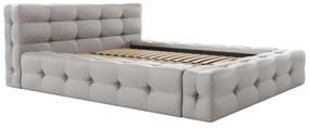 Letto trapuntato 140 x 190 cm Tessuto chiné Grigio  - LERUCO di PASCAL MORABITO