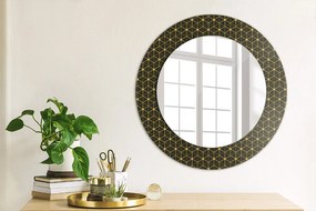 Specchio rotondo stampato Geometria esagonale fi 50 cm