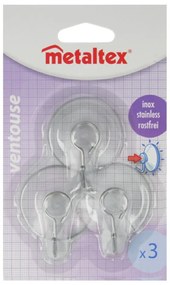 Set di 3 ganci con ventosa - Metaltex