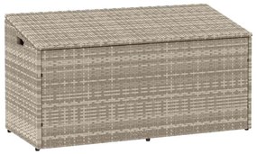Baule Da Giardino Grigio Chiaro 110x50x58 Cm İn Polyrattan /