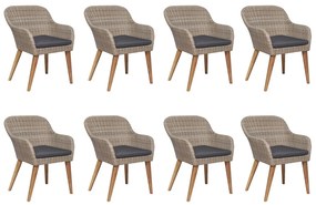 Set da pranzo da giardino 9 pz marrone