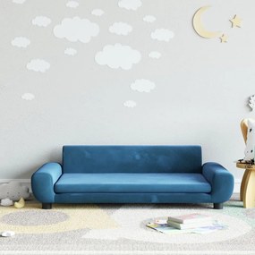 Divano Per Bambini Blu 100x54x33 Cm İn Velluto /