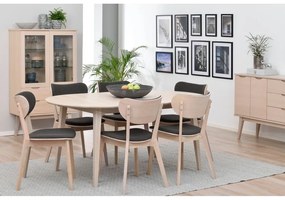 Sedia da pranzo in rovere marrone chiaro con seduta grigio scuro Cato - Rowico