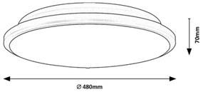 Rabalux 71131 - Lampada LED da soffitto ENGON 45W 230V 4000K argento 48 cm