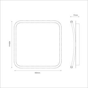 Plafoniera LED CALI 30W/230V 40x40 cm nera