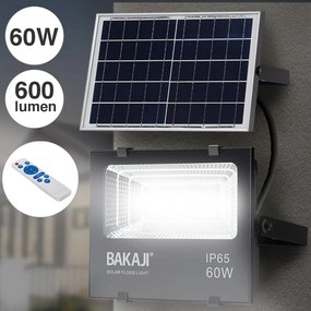 Faro LED 60W con Pannello Solare Luce Esterno Alta Luminosita 600lm + Telecomand...