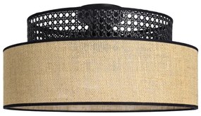 Plafoniera BOHO 1xE27/60W/230V diametro 40 cm nero/rattan