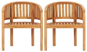 Sedie a forma di banana 2 pz in legno massello de teak