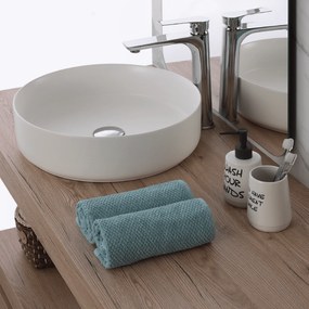 Lavabo D'Appoggio 40 Cm Bianco Opaco