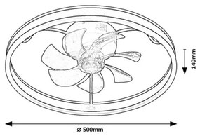 Rabalux 71337-LED Plafoniera dimmerabile con ventilatore FANFY 40W/230V 3000/4000/6000K+RC