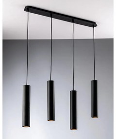 Lampadario Glamour Fluke nero 4x GU10 Ø68cm LUCE AMBIENTE DESIGN