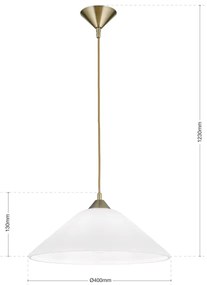 Orion HL 6-1525/1 - Lampadario a sospensione con filo GRADO 1xE27/60W/230V diametro 40 cm ottone
