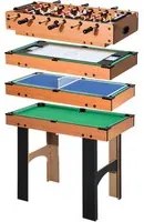 Tavolo Multi Gioco 4 in 1 Calcio Balilla Hockey Ping Pong e Biliardo in Legno MDF 87x43x73 cm