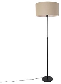 Lampada da terra nera regolabile con paralume marrone chiaro 50 cm - Parte
