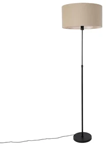 Lampada da terra nera regolabile con paralume marrone chiaro 50 cm - Parte