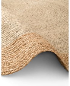 Tappeto rotondo avorio in iuta reversibile e tessuto a mano ø 160 cm Jutta Ivory – Hanse Home