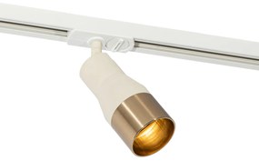 Faretto moderno beige con oro per sistema a binario monofase GU10 50mm - Iconic Kohua