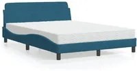 Letto con Materasso Blu 140x200 cm in Velluto 3208415