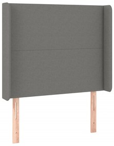 Testiera a led nera 103x16x118/128 cm in tessuto