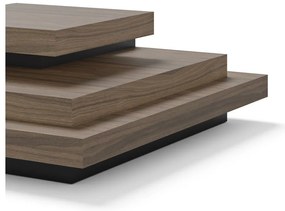 Tavolino in noce decorato in nero-naturale 110x110 cm Slate - TemaHome