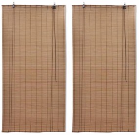 Tende A Rullo İn Bambù 2 Pz Marroni 120x220 Cm /