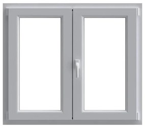 Finestra in PVC bianco L 140 x H 120 cm, 2 ante apertura a destra