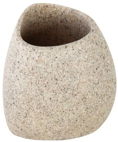 Portaspazzolino Da Appoggio In Poliresina Sabbia Effetto Pietra Stone