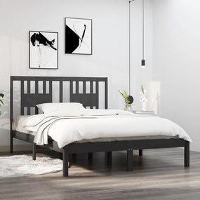 Giroletto Grigio İn Legno Massello 135x190 Cm Double /