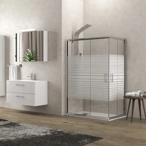 Kamalu - Box doccia angolo 70x70 altezza 180cm vetro serigrafato K410
