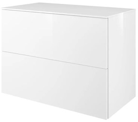 Mobile da bagno sotto lavabo Neo  laccato lucido L 90 x H 65 x P 48 cm 2 cassetti, lavabo non incluso