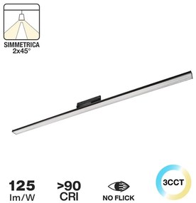 Lampada LED Lineare 45°, 42W, Nera con driver Philips , Trifase, CCT Colore Bianco Variabile CCT