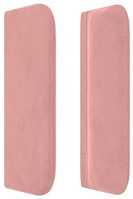 Testiera ad orecchio rosa 183x16x78/88 cm in velluto