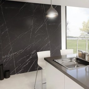 Piastrella da pavimento e rivestimento interno 120 x 270 cm Sp. 6 mm rettificato Marquina in gres porcellanato nero 3.24 mq