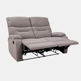 Divano 2 Posti Relax Manuale L135 cm in Tessuto Tortora SOAVE