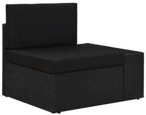 Set Divani da Giardino 4 pz in Polyrattan Nero