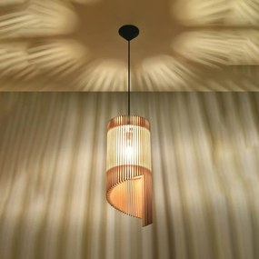 Lampada a Sospensione ALEXIA E27 in Legno Naturale da interno